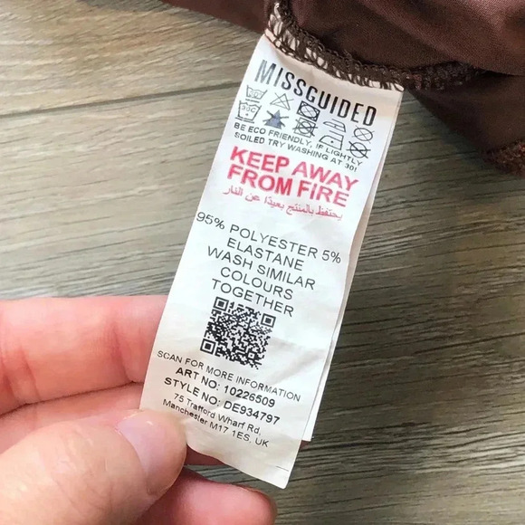 Misguided Rust Brown Ruched Asymmetrical One Shoulder Mini Dress Womens Size 10 - Picture 7 of 8